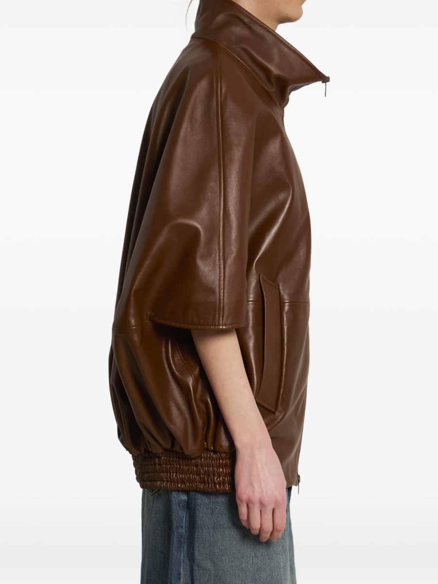 Geaca de piele Balenciaga maro - Img 3