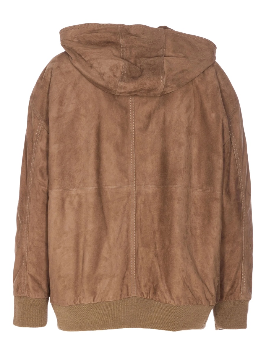 Geaca de piele Max Mara maro din piele intoarsa - Img 2