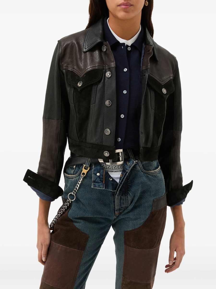 Geaca de piele Versace maro - Img 2