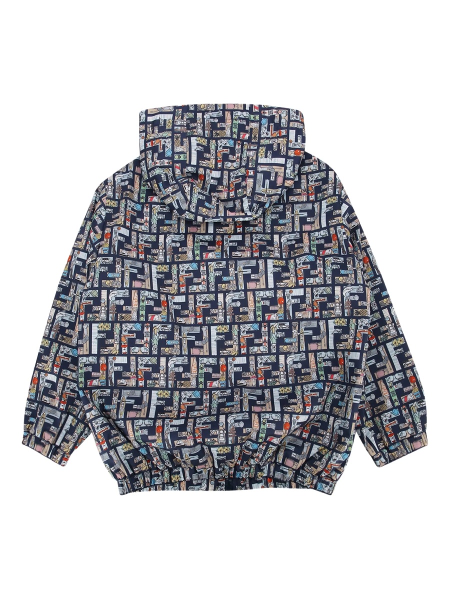 Geaca de ploaie Fendi albastra din polyester - Img 2