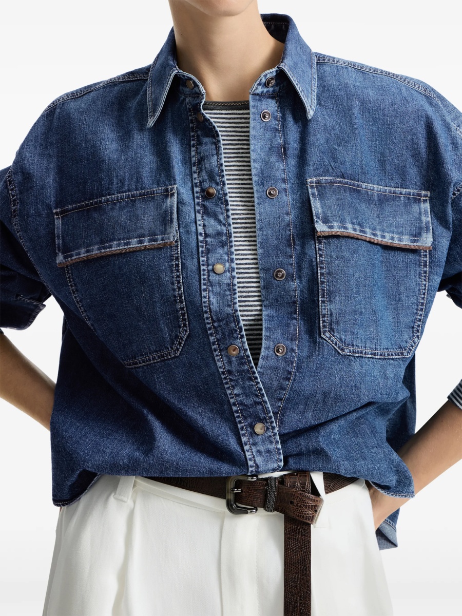 Geaca Oversize Brunello Cucinelli albastra - Img 4