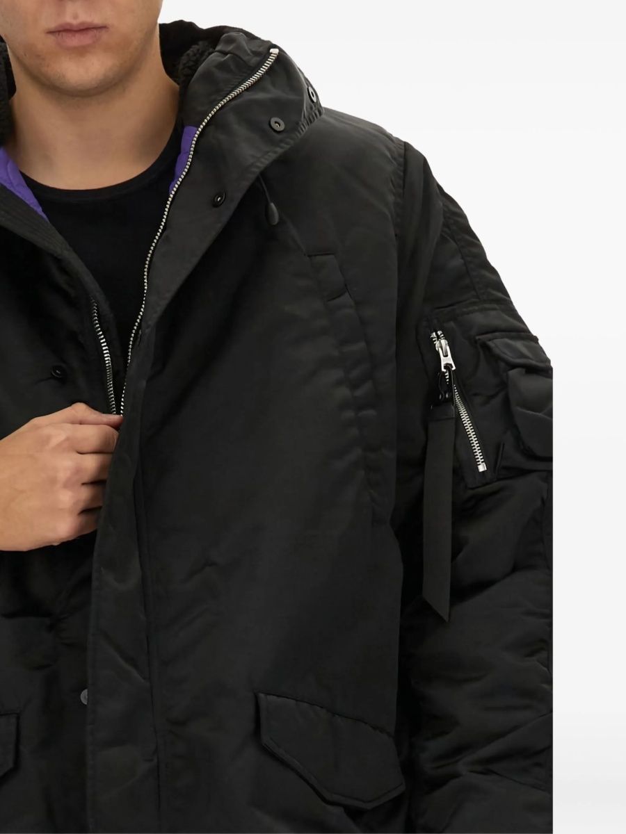 Geaca Parka Alpha Industries neagra din nylon - Img 4