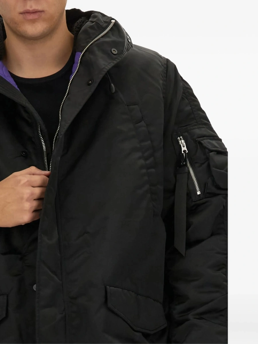 Geaca Parka Alpha Industries neagra din nylon - Img 4