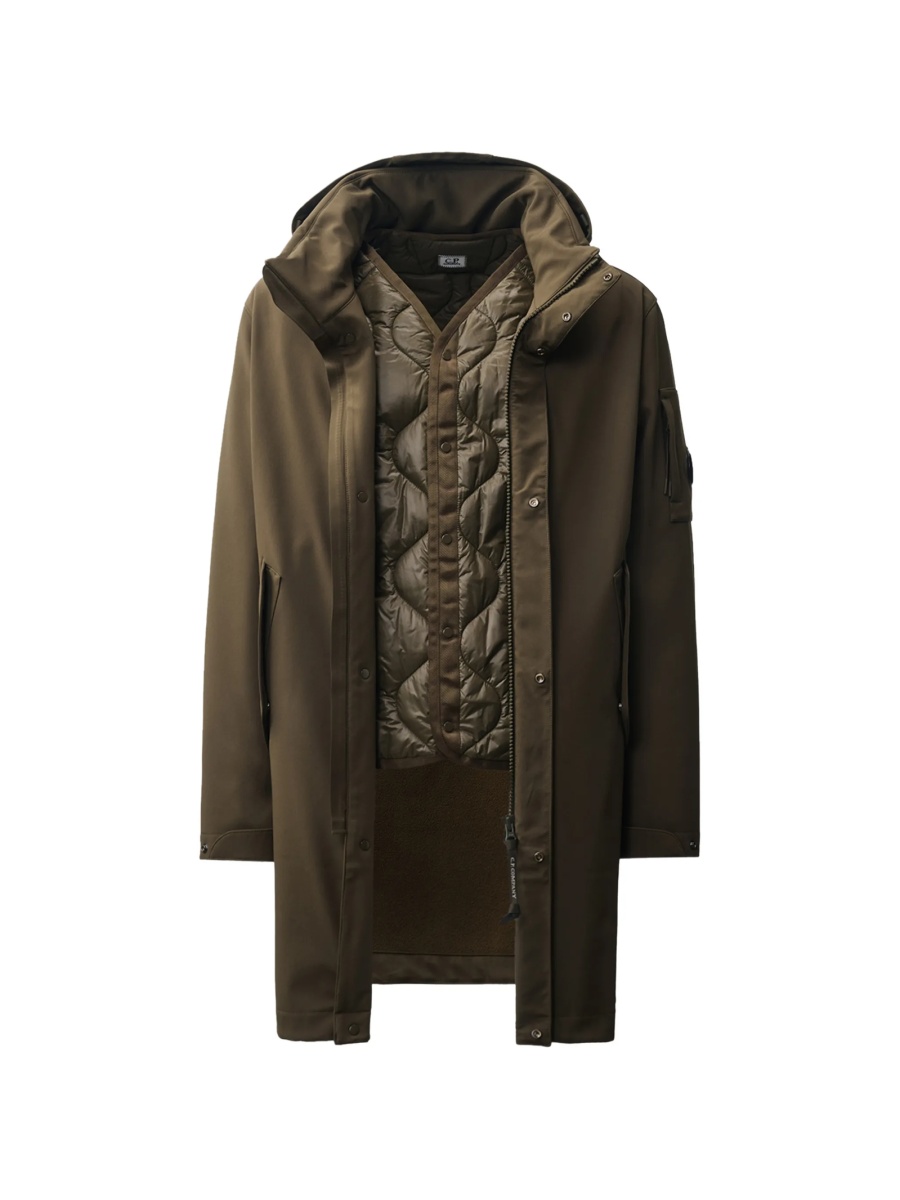 Geaca Parka C.P. Company verde din poliester reciclat si spandex/elastan - Img 2