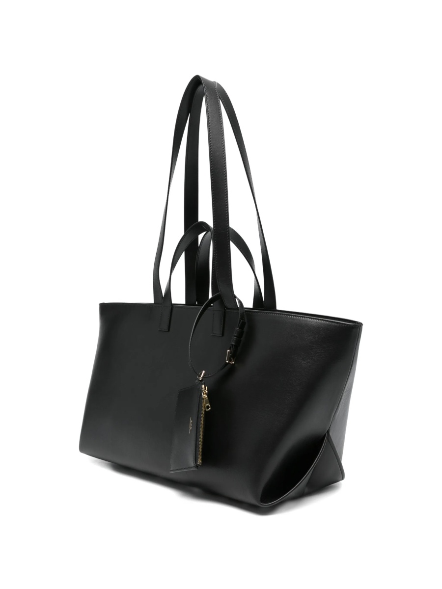 Geanta de mana A.P.C. neagra din piele - Img 3