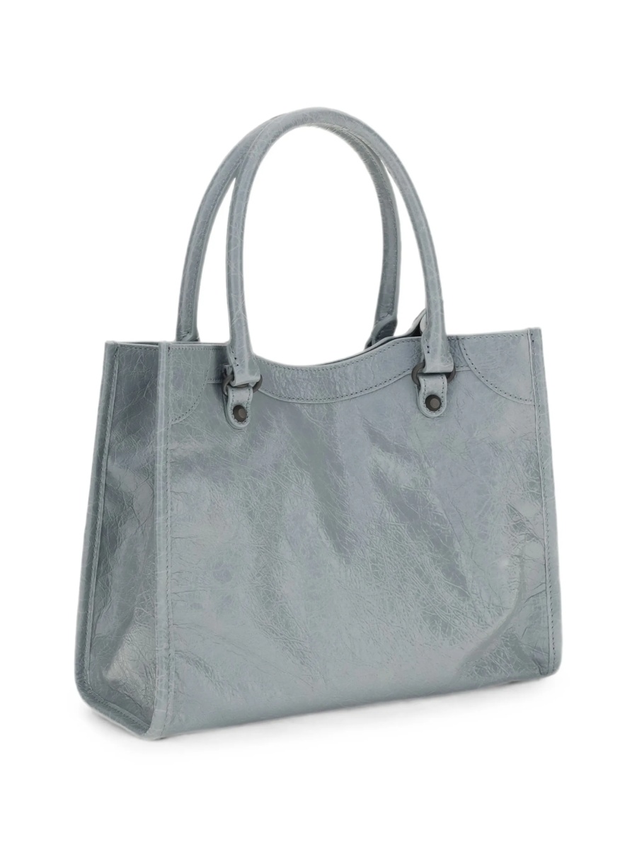 Geanta de mana Balenciaga albastra din piele - Img 2
