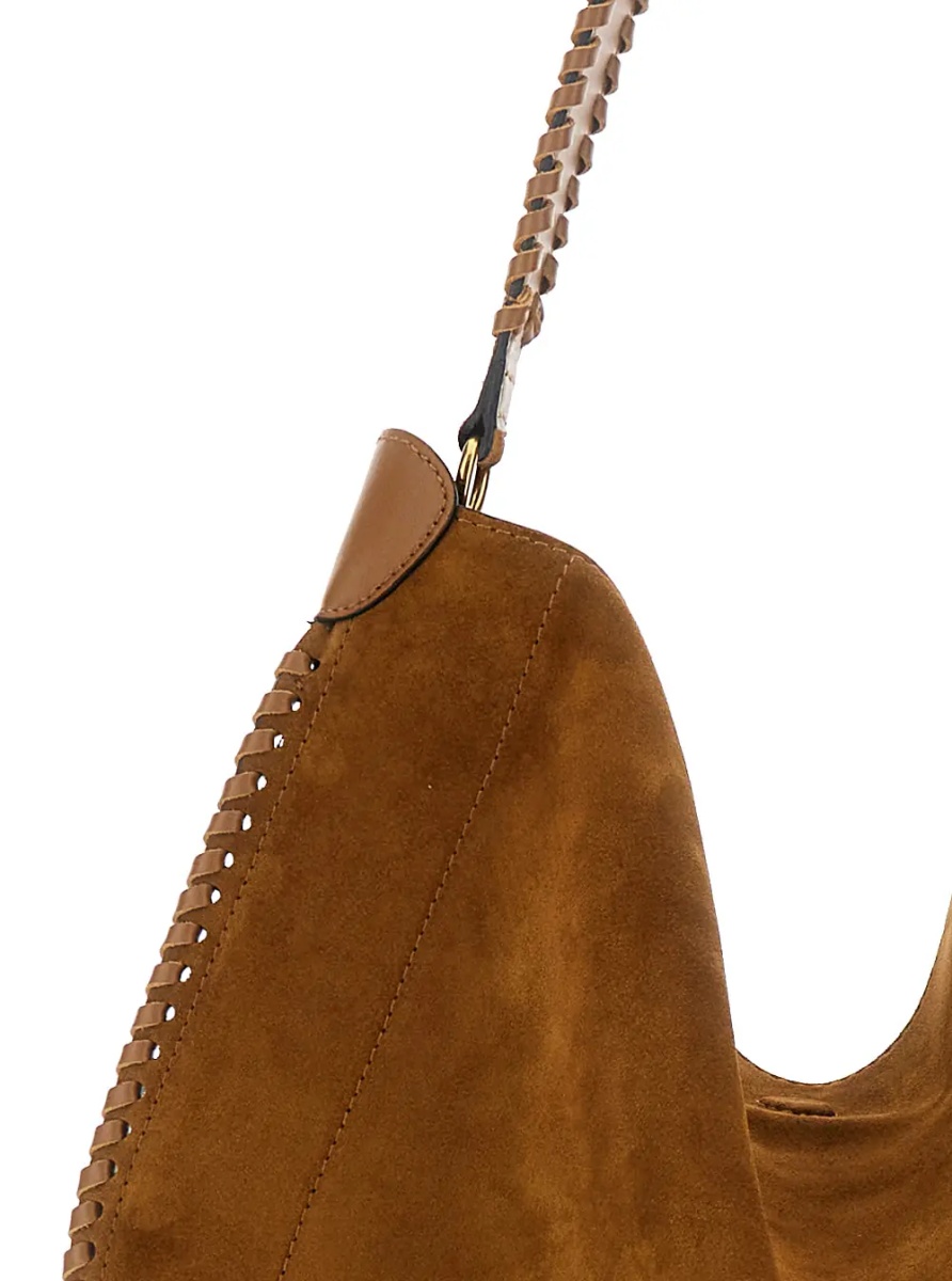 Geanta de mana Crossbody bag 'Oskan Hobo' with Removable Pouch in Brown Suede for Women - Img 4