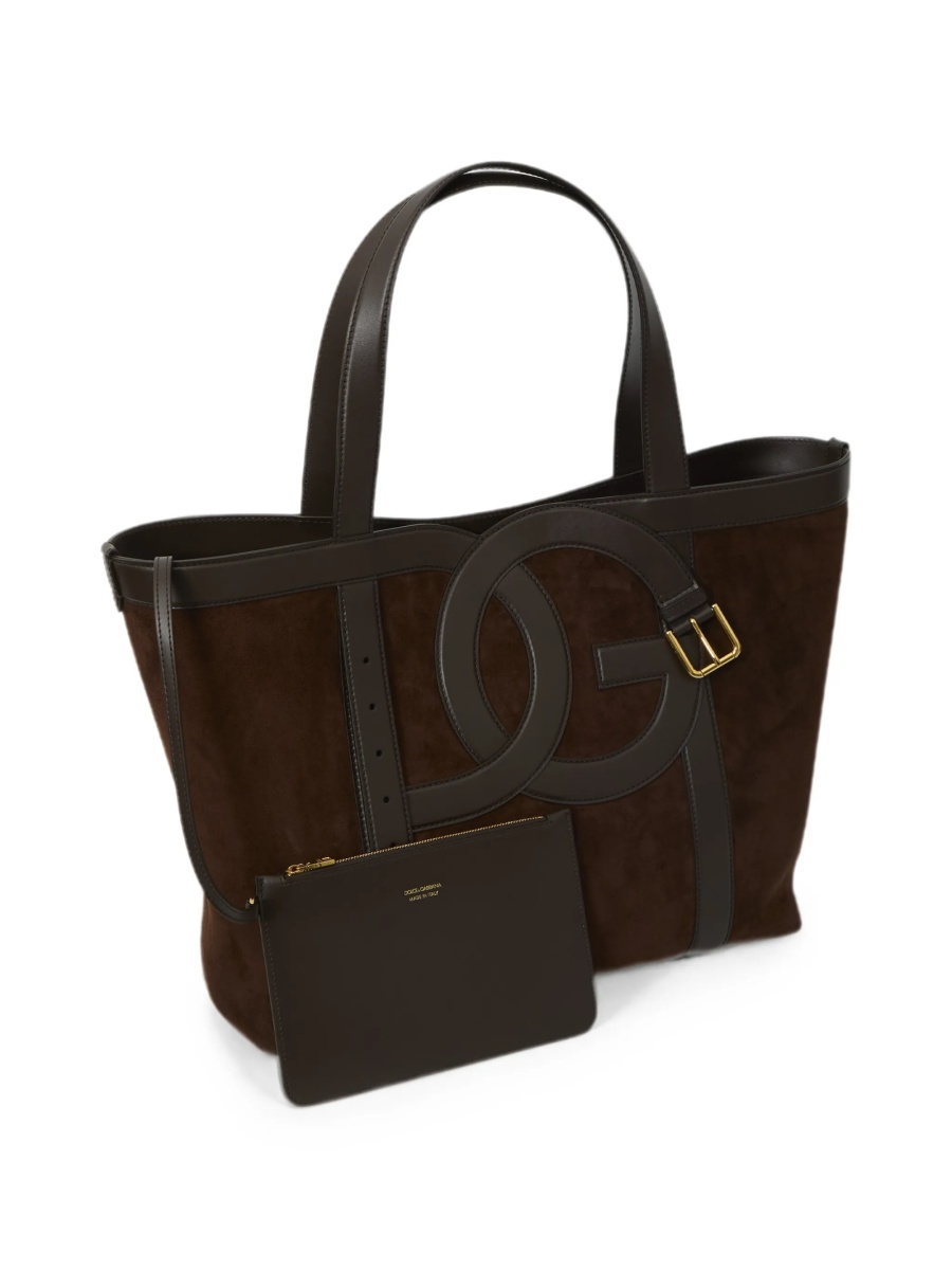 Geanta de mana Dolce &amp; Gabbana maro din piele intoarsa - Img 2