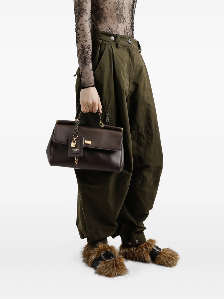 Geanta de mana Dolce &amp; Gabbana maro din piele - Img 2