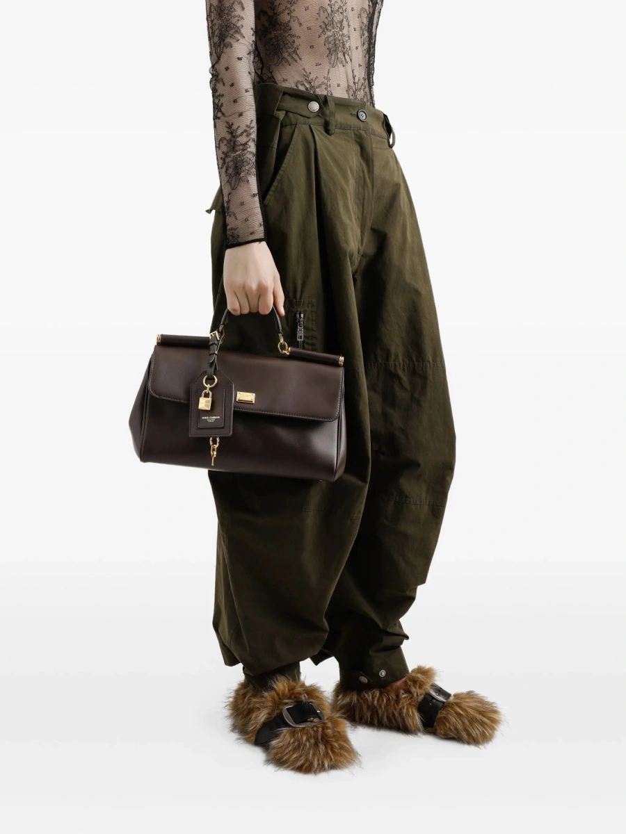 Geanta de mana Dolce &amp; Gabbana maro din piele - Img 2