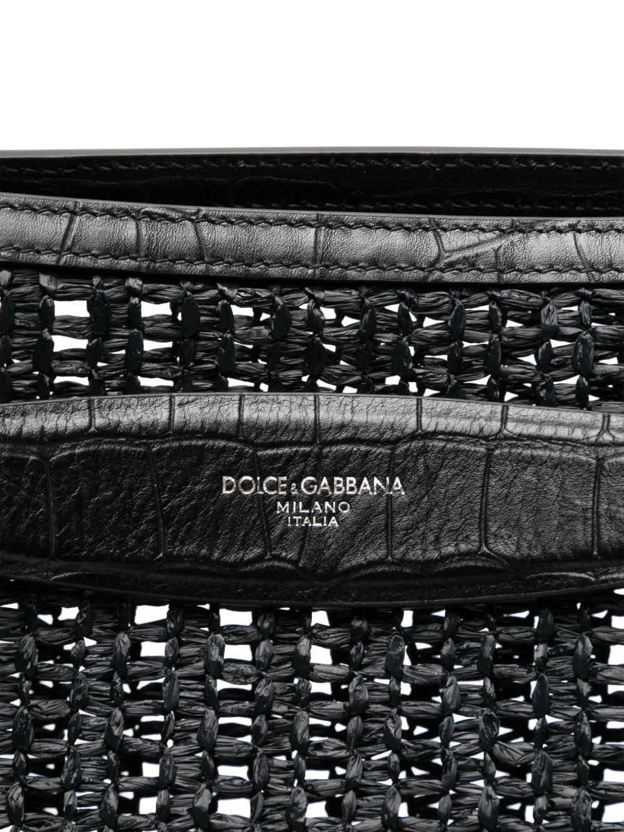 Geanta de mana Dolce &amp; Gabbana neagra din vascoza si bumbac - Img 4