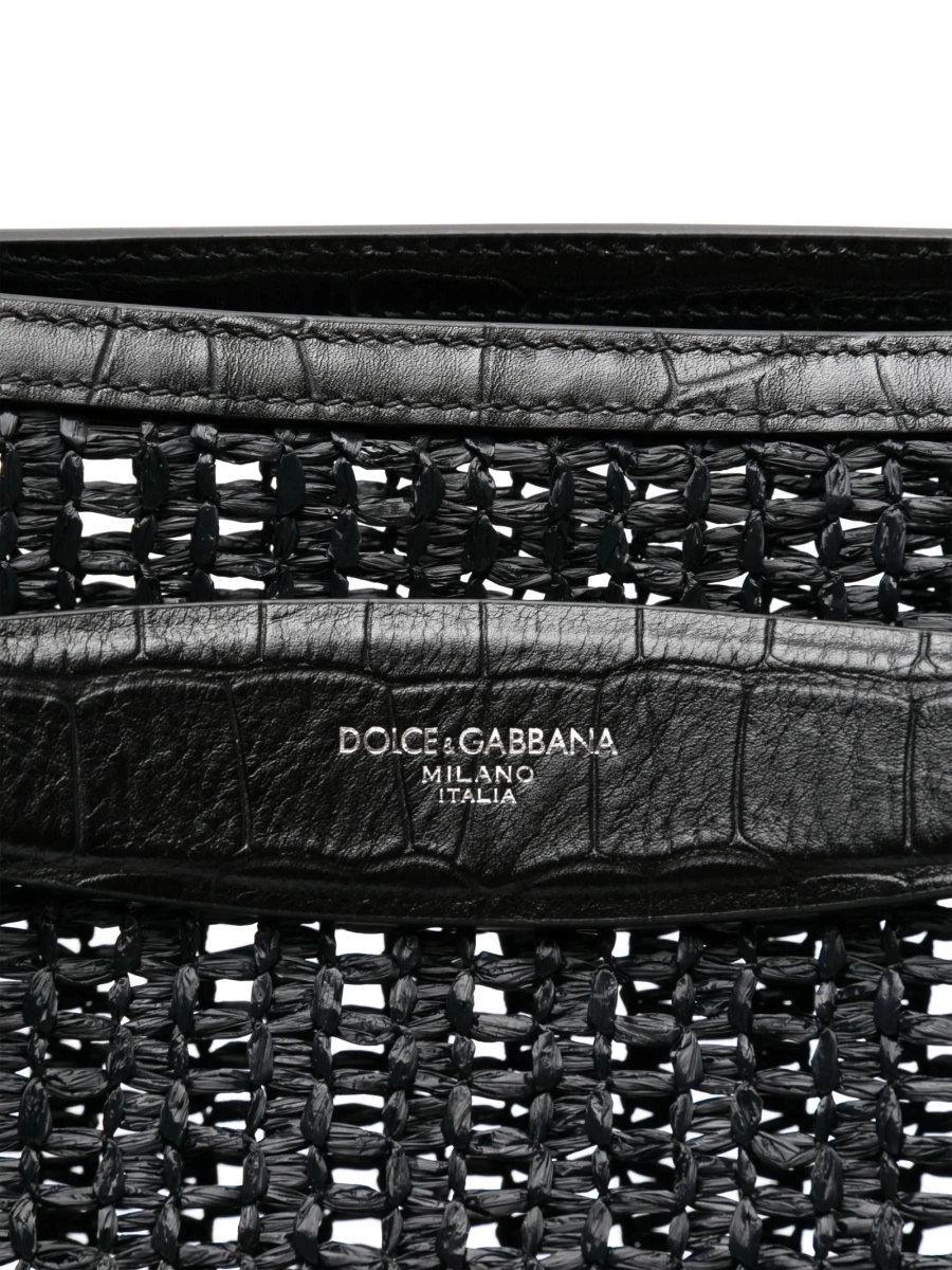 Geanta de mana Dolce &amp; Gabbana neagra din vascoza si bumbac - Img 4