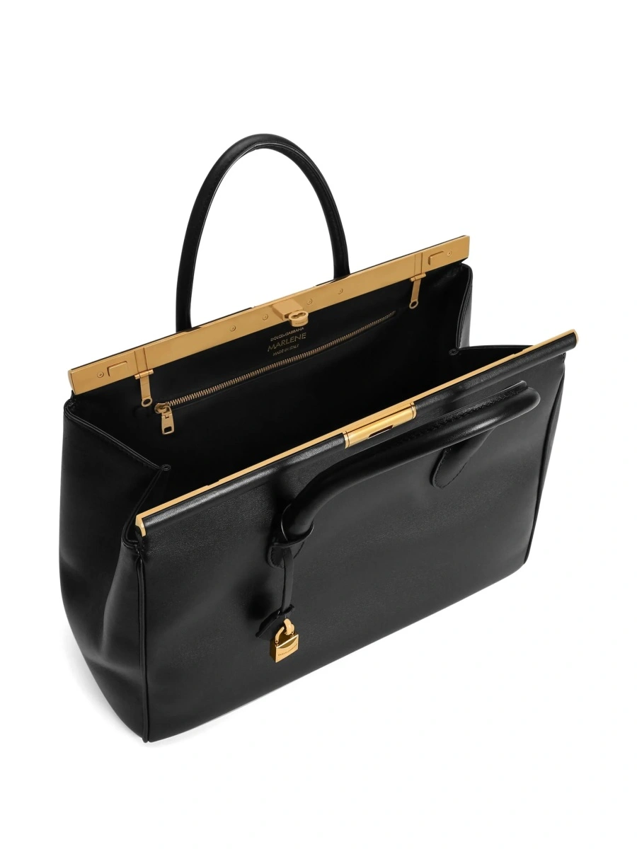 Geanta de mana Dolce &amp; Gabbana Sicily neagra din piele - Img 4