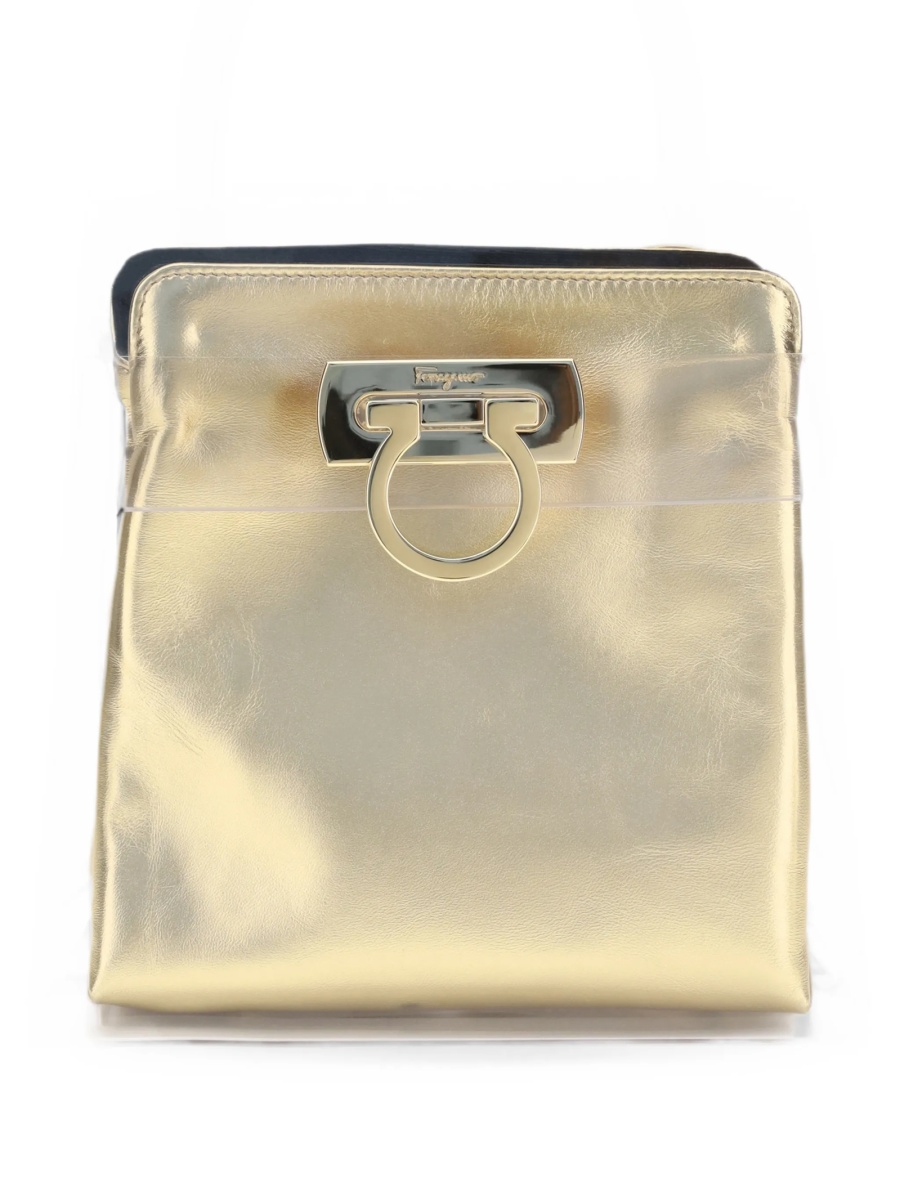 Geanta de mana Ferragamo alba din pvc - Img 4