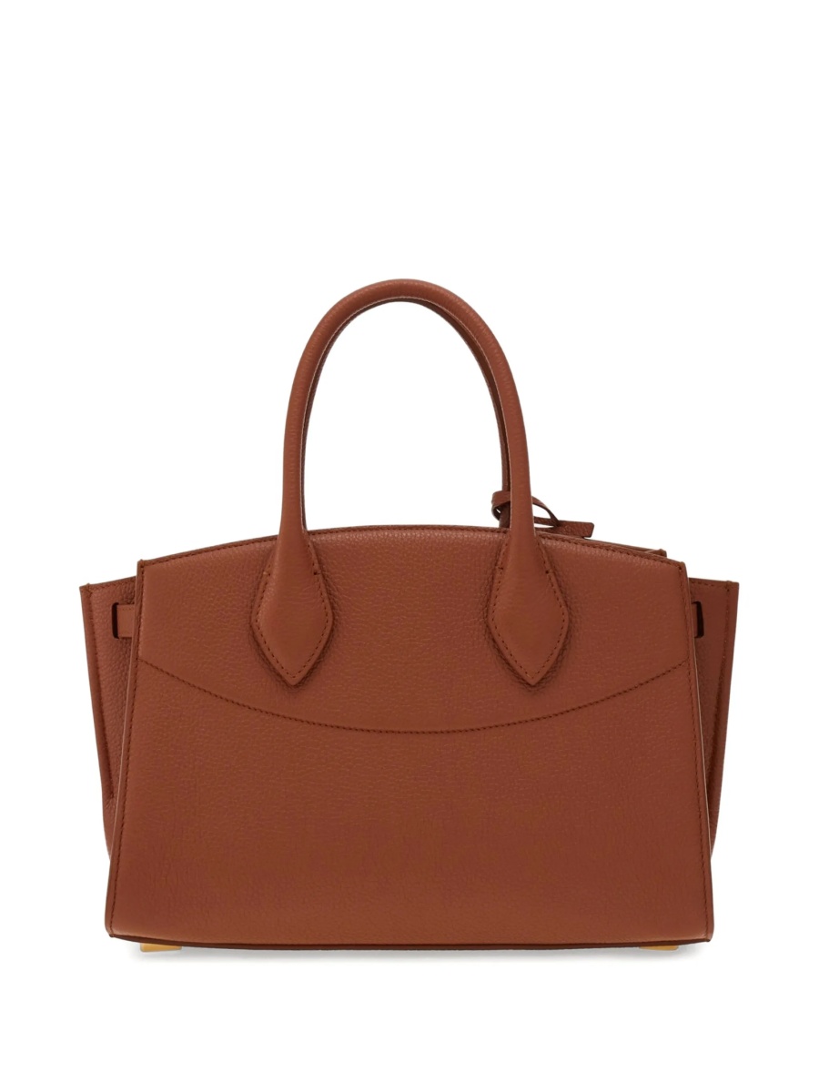 Geanta de mana Ferragamo STUDIO BAG maro din piele - Img 4