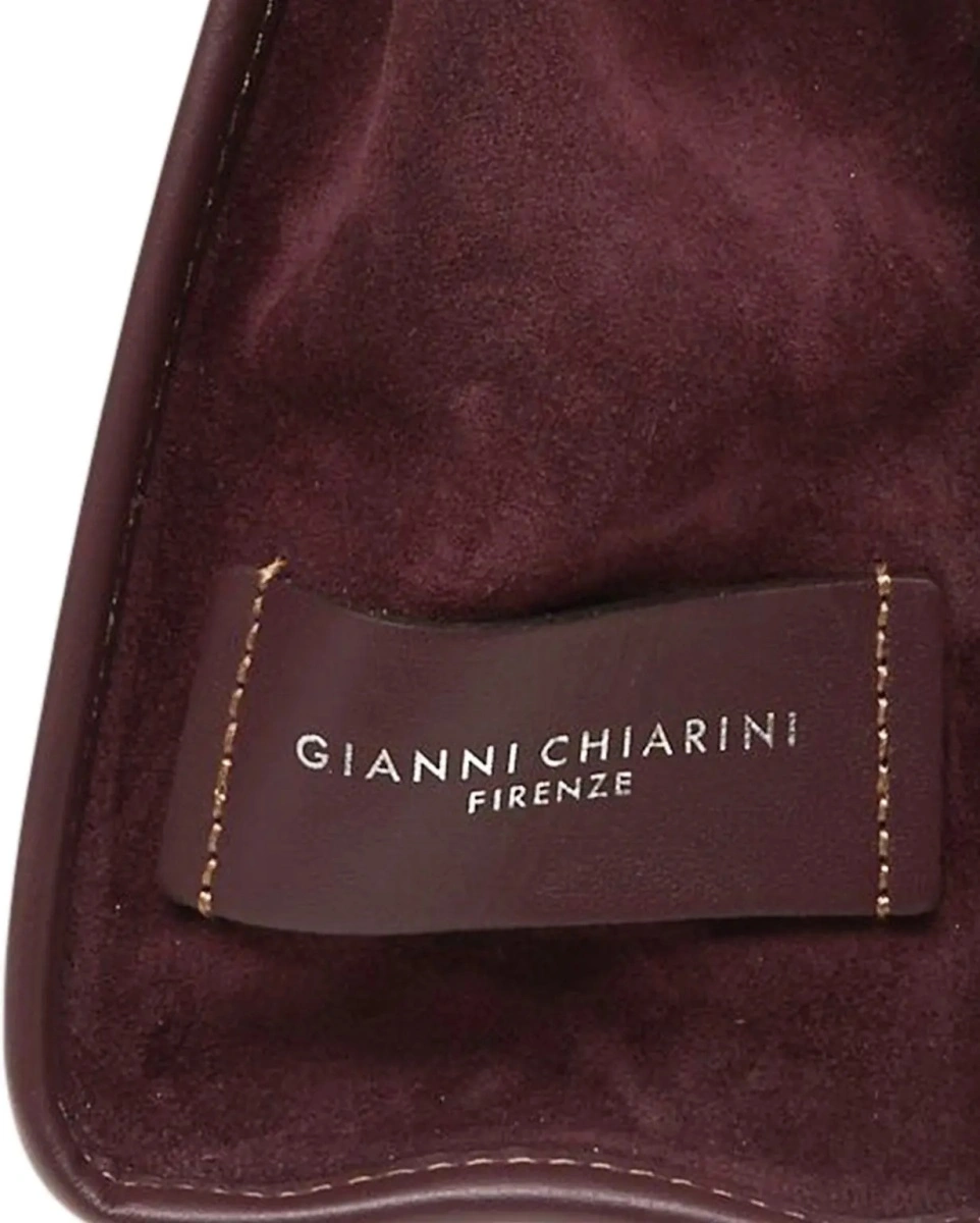 Geanta de mana GIANNI CHIARINI rosie din piele intoarsa - Img 4