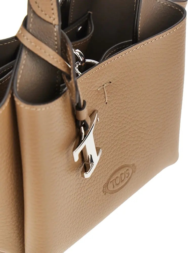 Geanta de mana Grained leather mini shopping bag - Img 4