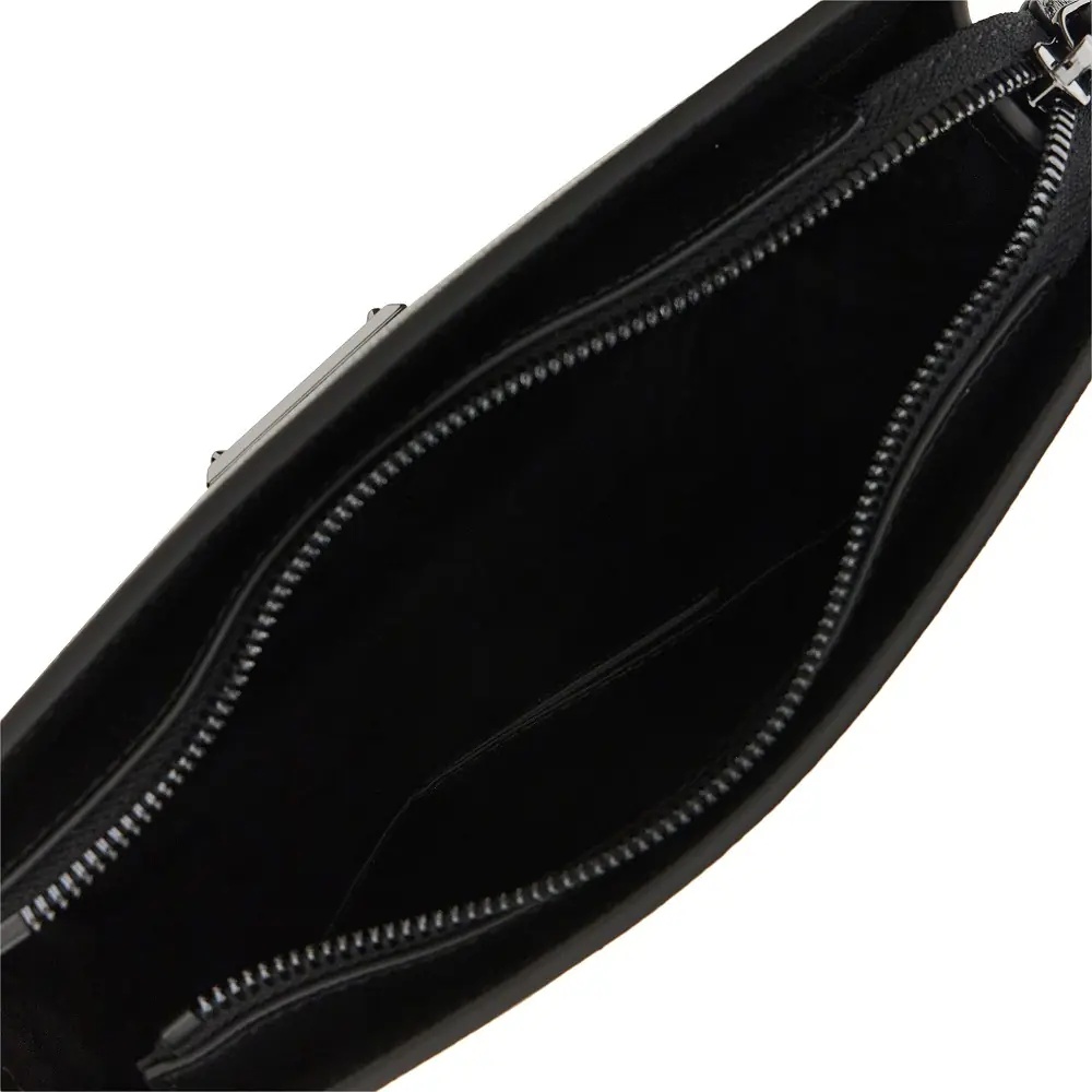 Geanta de mana Grained leather pouch with shoulder strap - Img 3