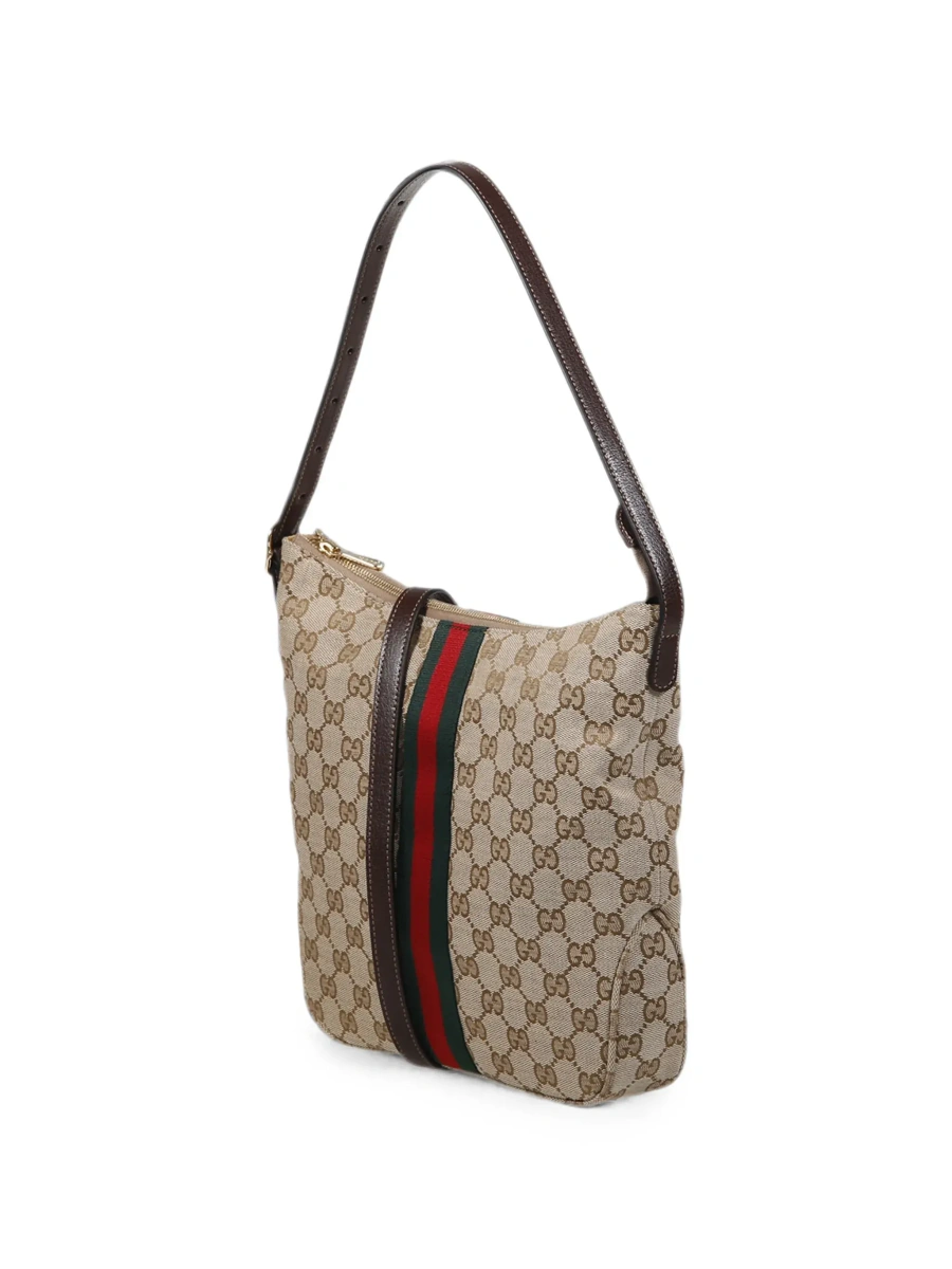 Geanta de mana Gucci bej din canvas GG 'Lunetta' - Img 5