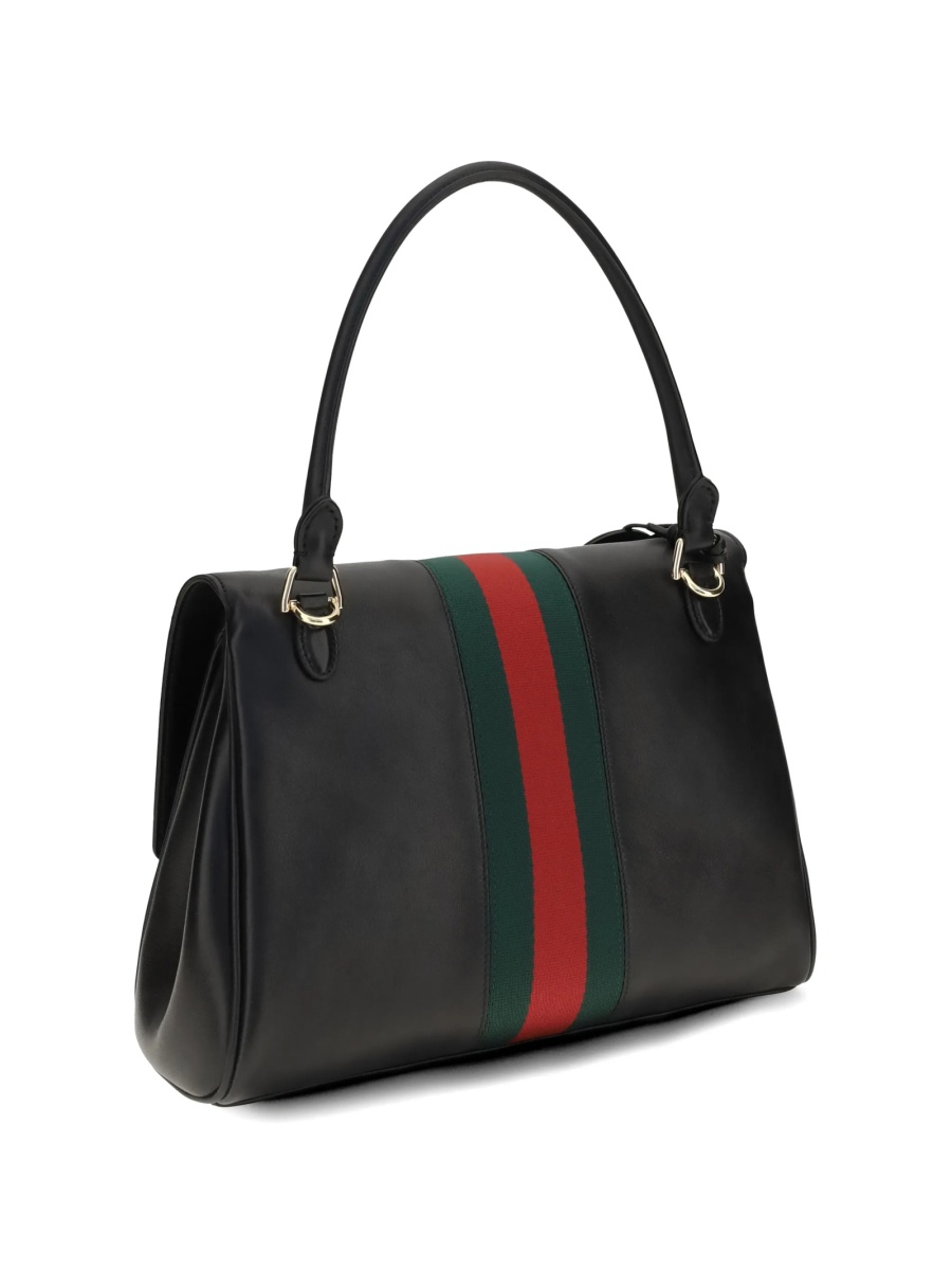 Geanta de mana Gucci Horsebit neagra din piele - Img 2