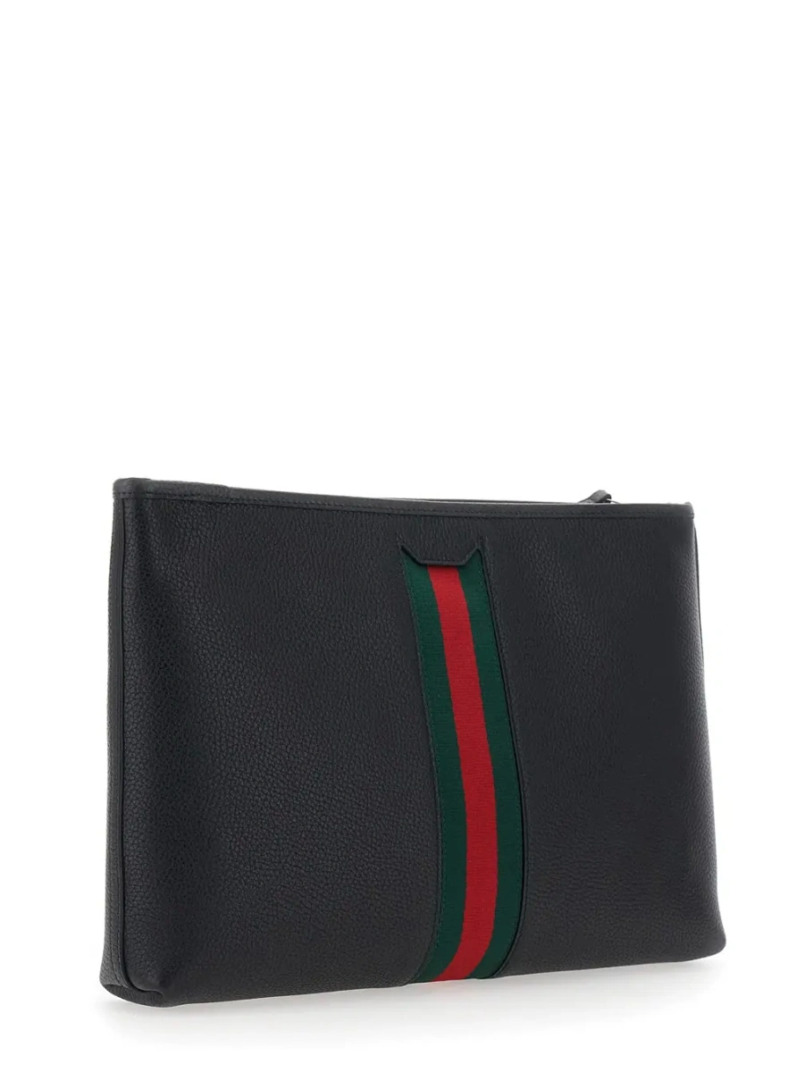 Geanta de mana Gucci neagra din piele - Img 3