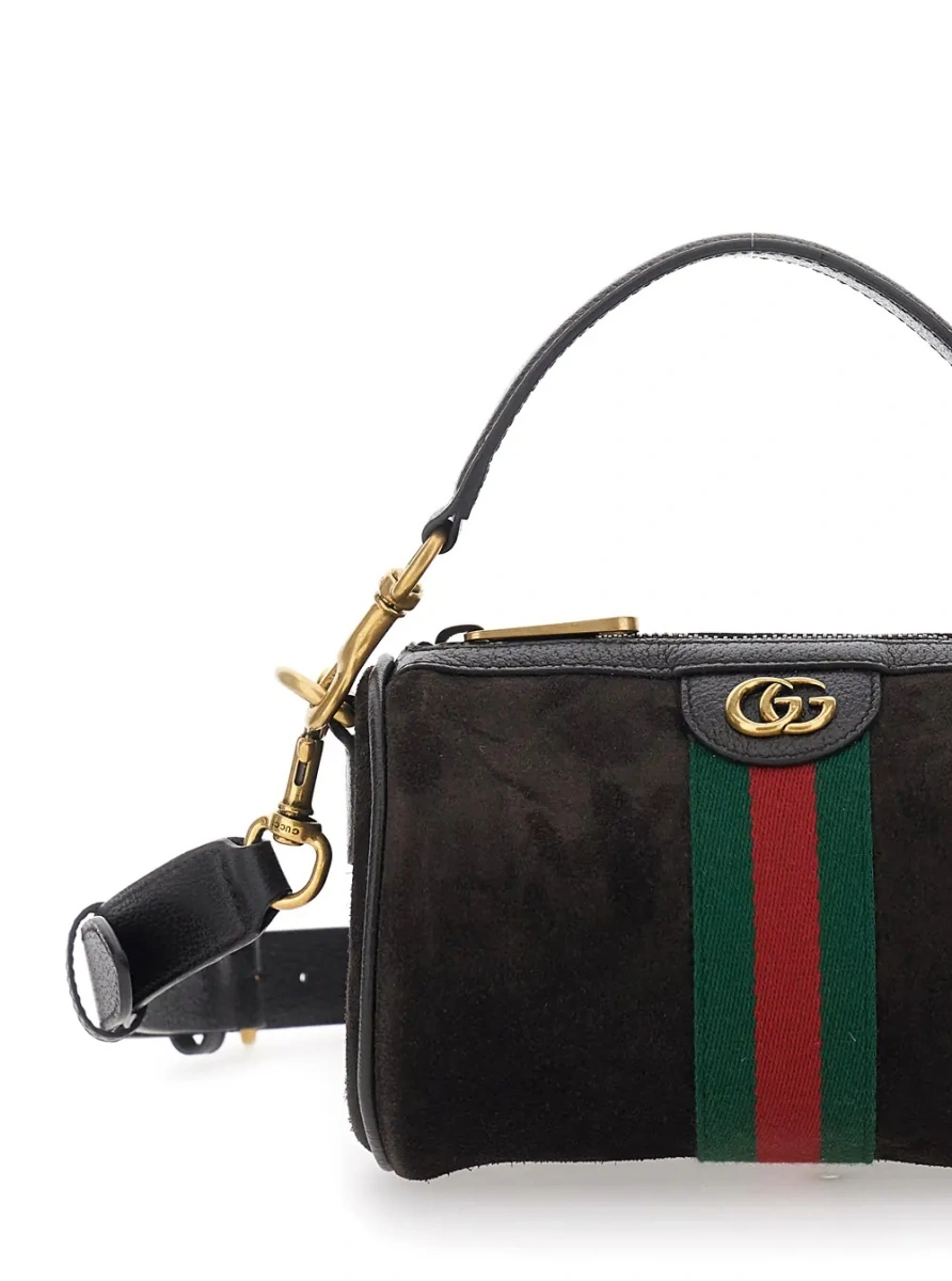 Geanta de mana Gucci 'Ophidia' maro din piele intoarsa - Img 3
