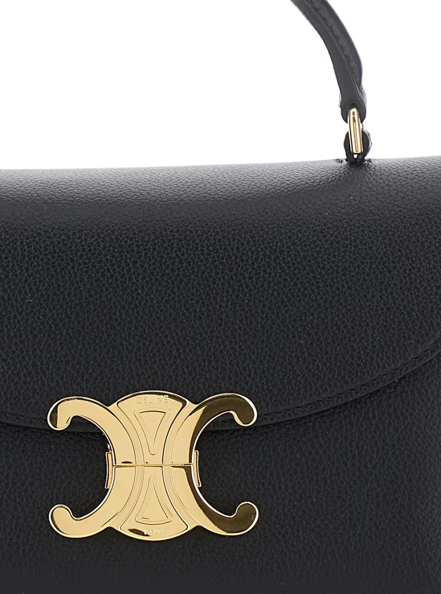 Geanta de mana Handbag 'Teen Nino' with Triomphe Plate on the Front in Black Leather for Women - Img 3