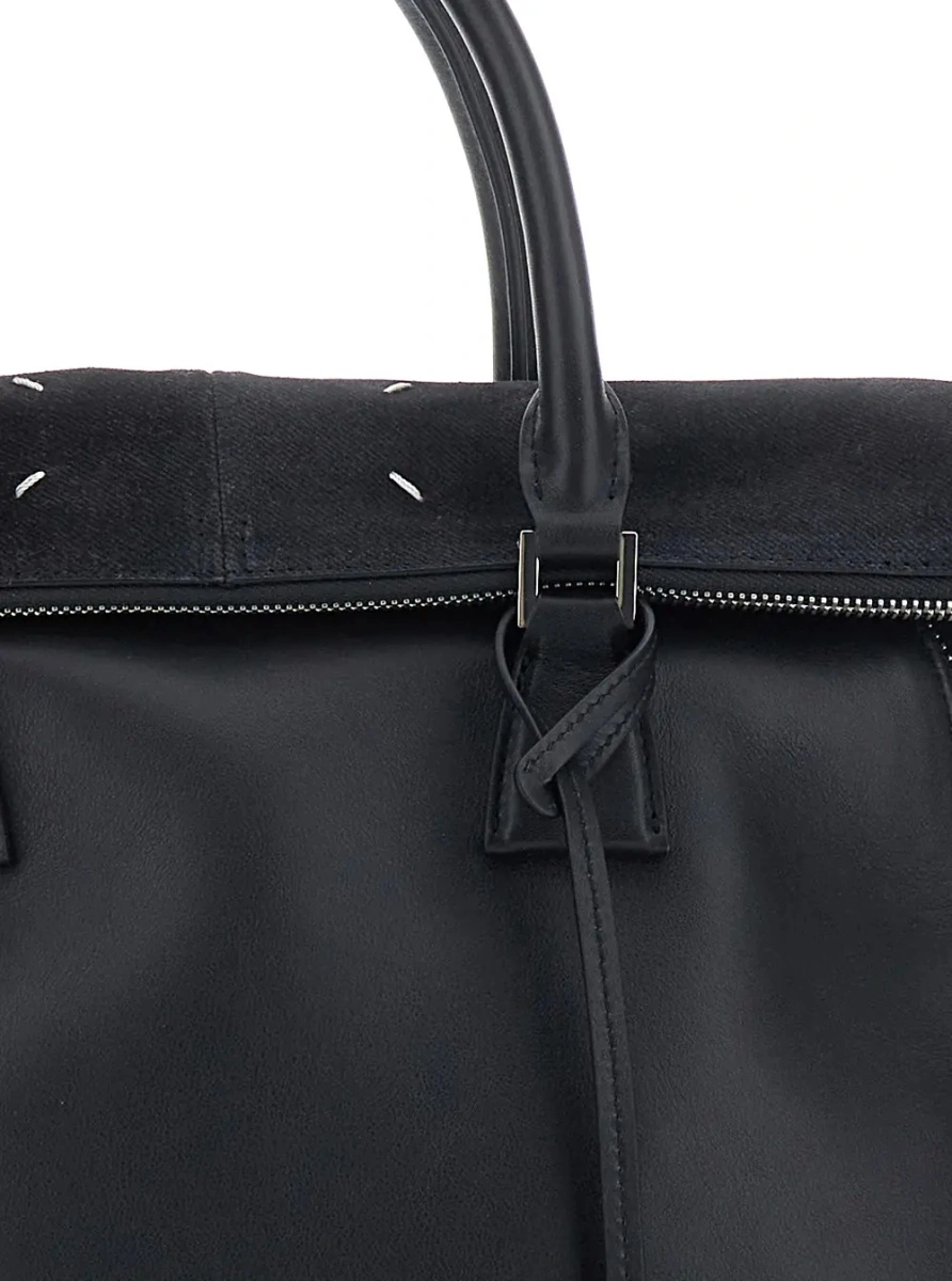 Geanta de mana Maison Margiela neagra din piele - Img 3