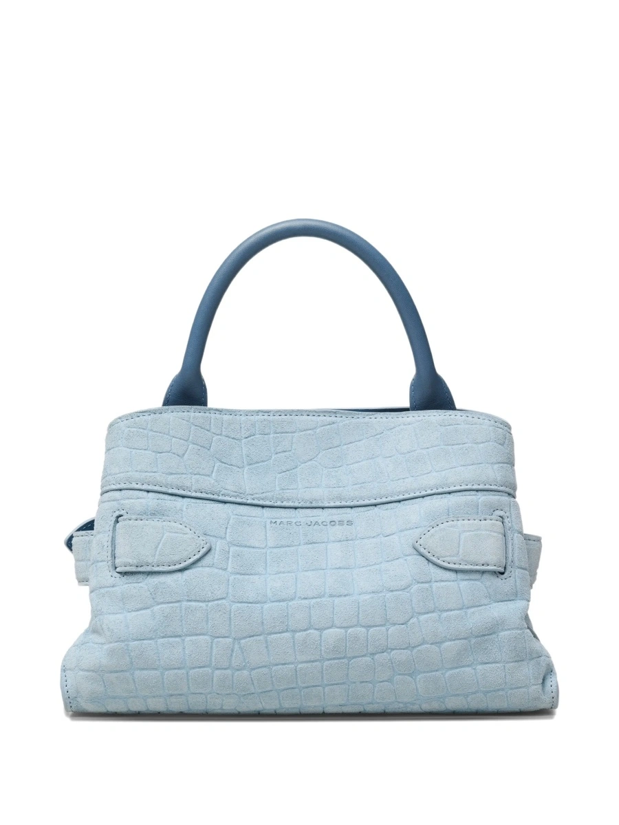Geanta de mana Marc Jacobs albastra din piele intoarsa - Img 4