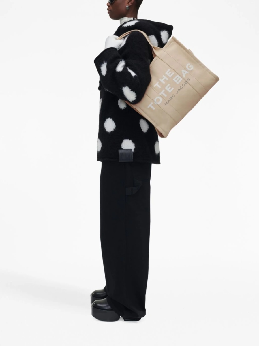Geanta de mana Marc Jacobs neutra din bumbac - Img 3