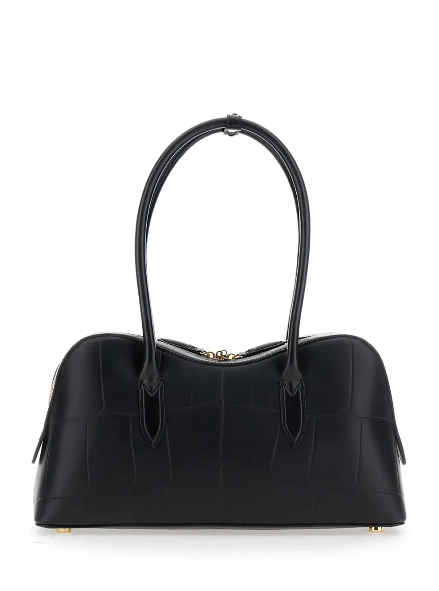 Geanta de mana Medium 'Ryder' Handbag with Lock Detail on Front in Ecoleather Black for Women - Img 2