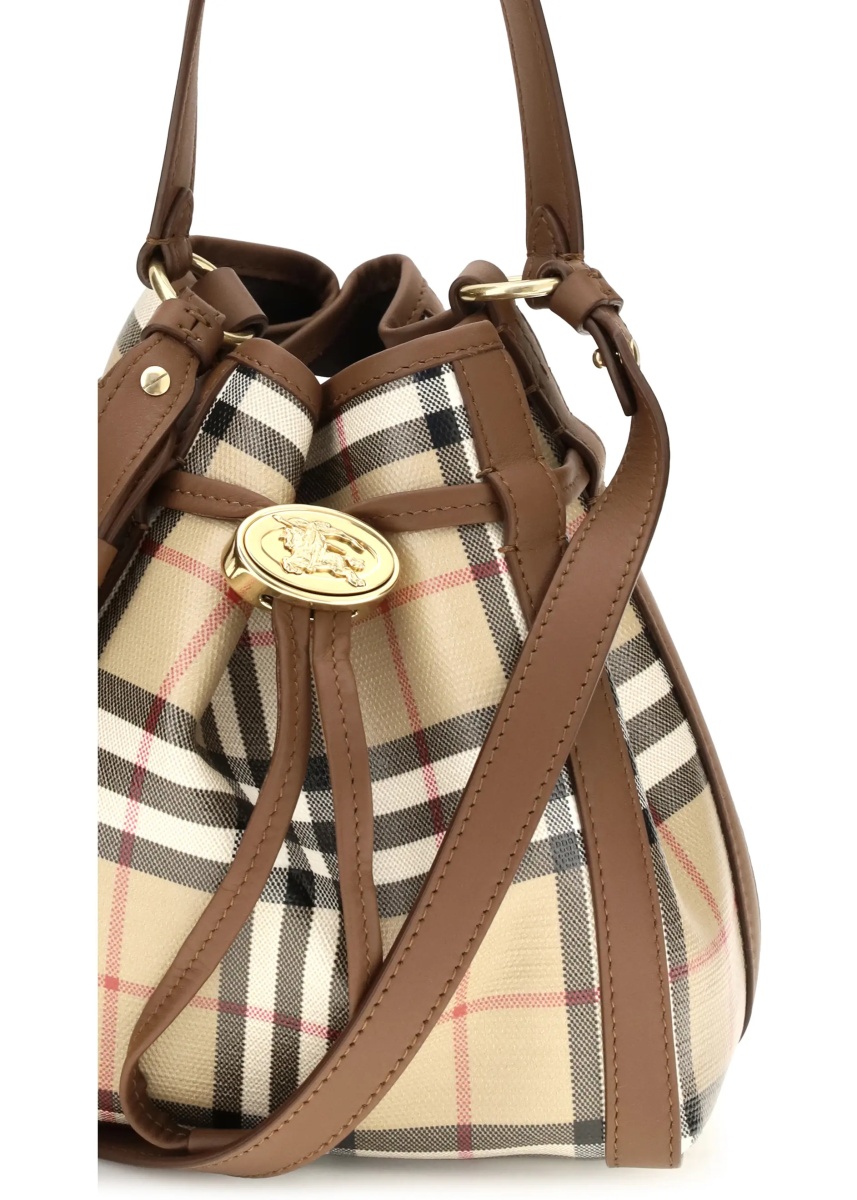 Geanta de mana Mini Check Bucket Bag - Img 4