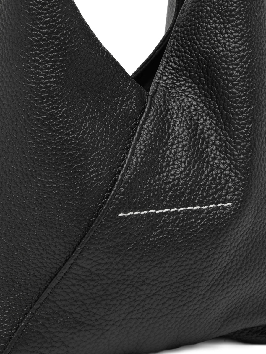 Geanta de mana MM6 Maison Margiela neagra din zamak si piele - Img 5