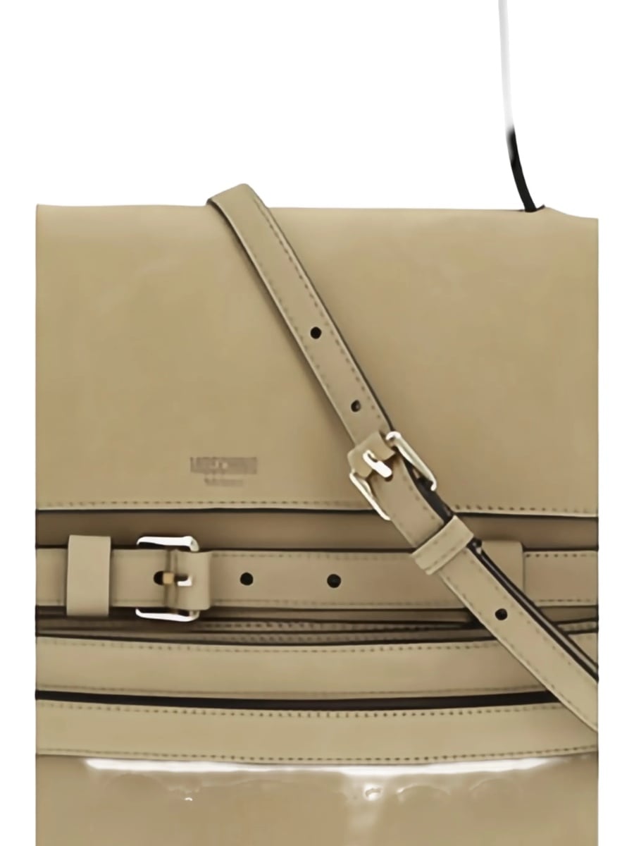 Geanta de mana Moschino neutra din piele - Img 4