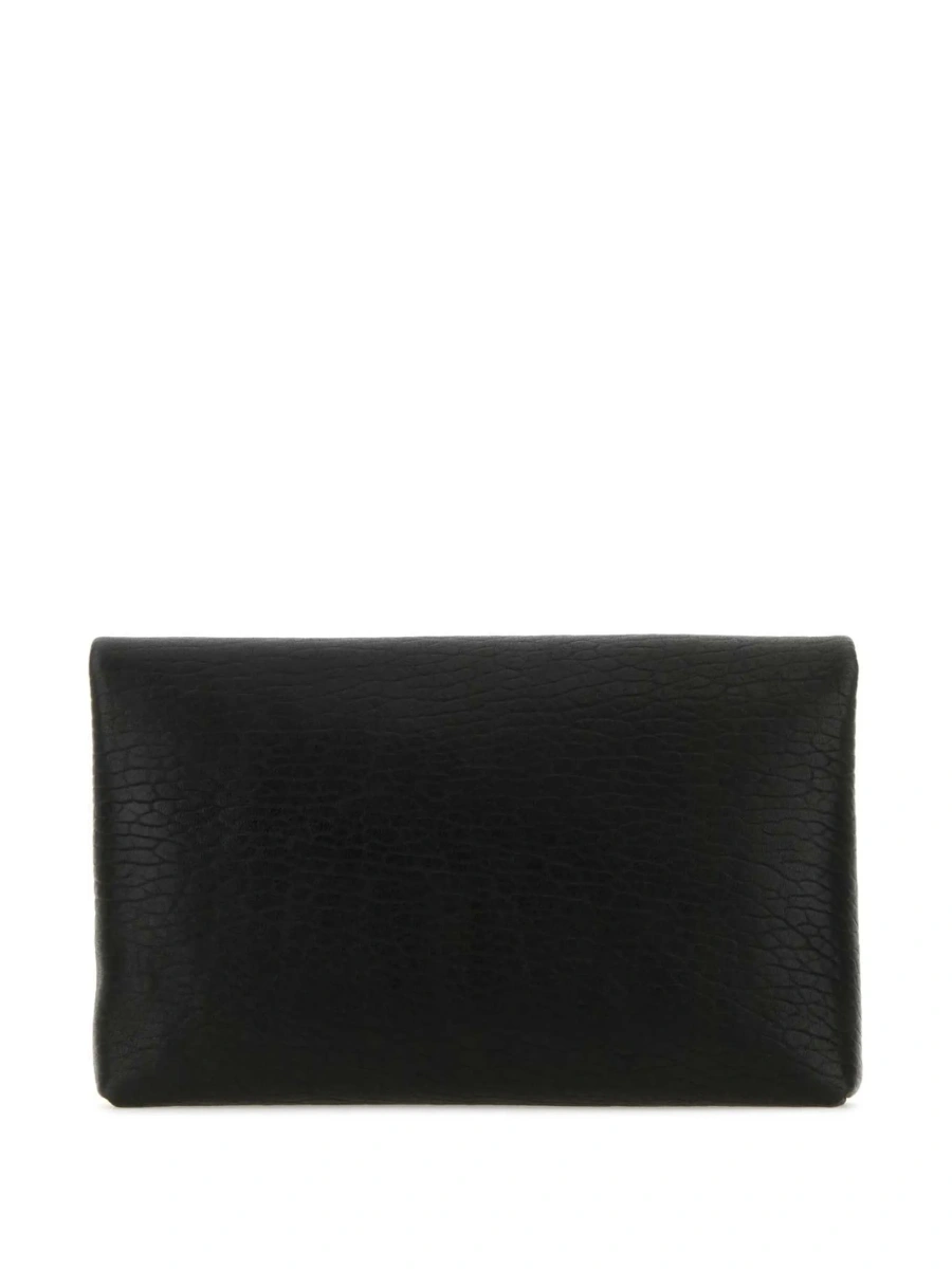 Geanta de mana Saint Laurent Envelope neagra din piele si alama - Img 2