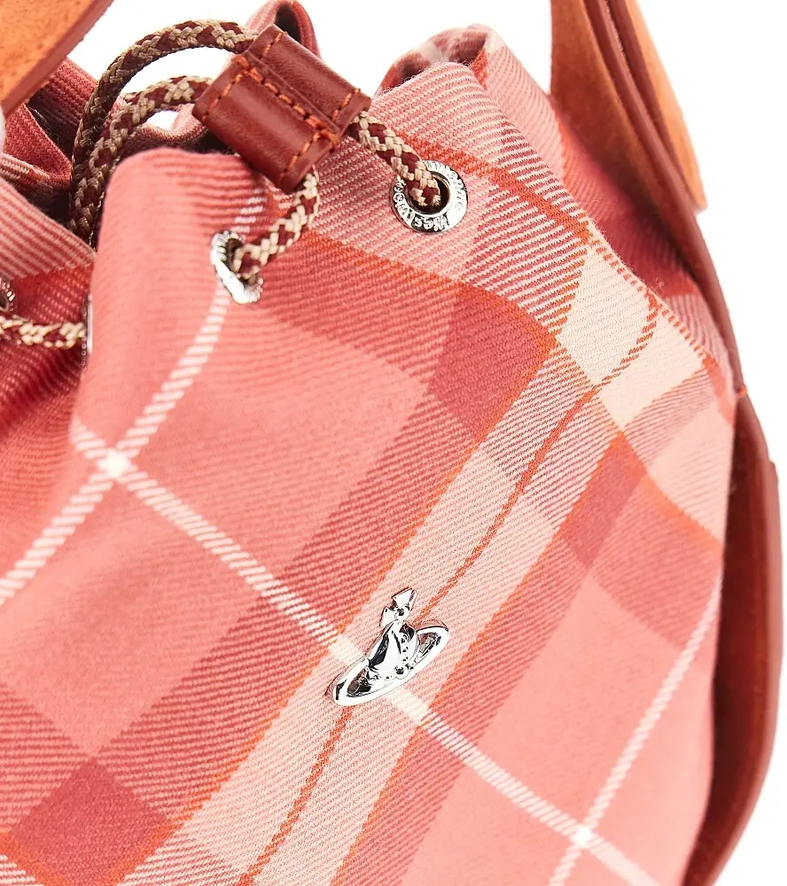 Geanta de mana 'Stacey' tartan wool bucket bag - Img 4