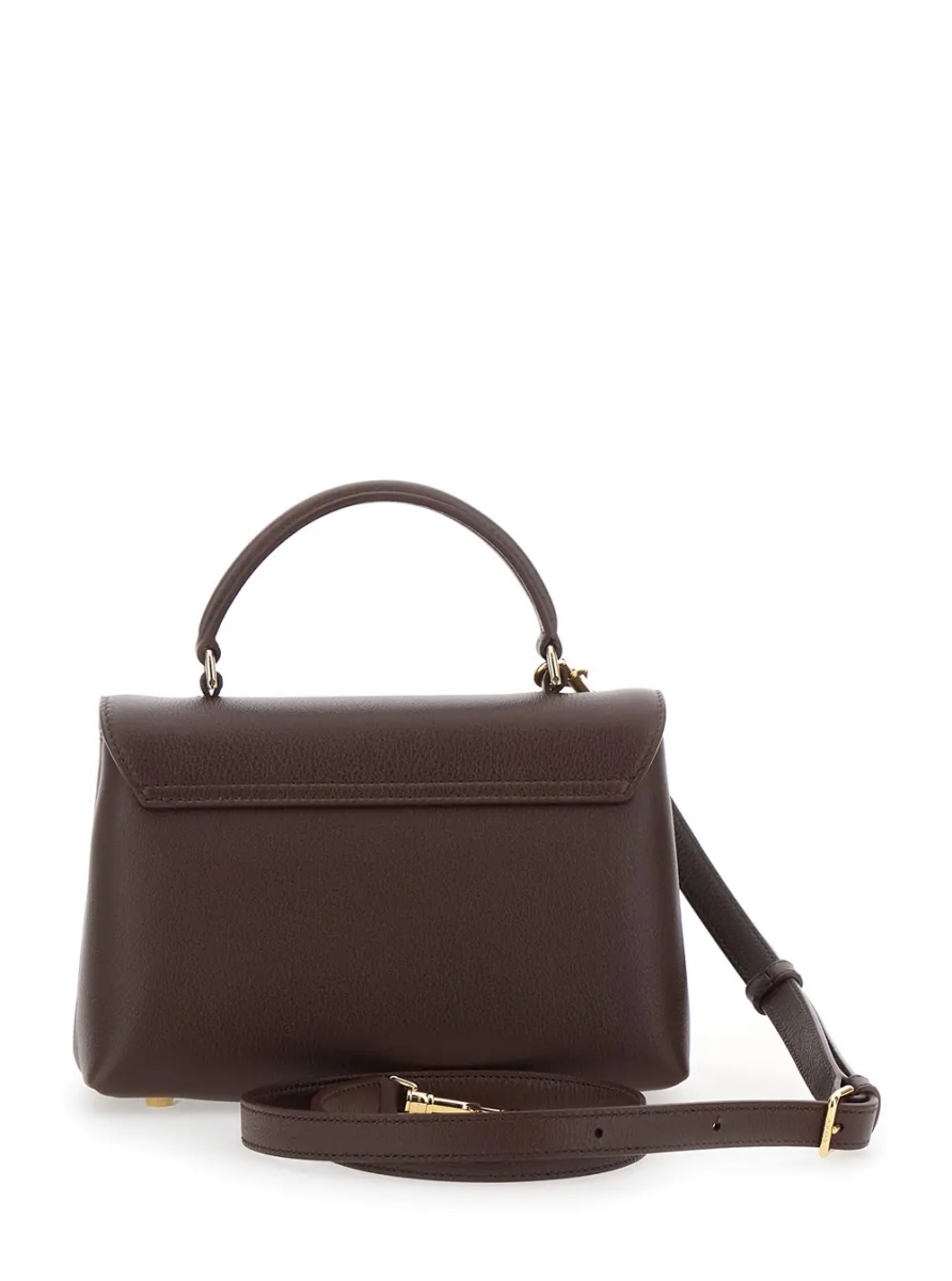 Geanta de mana 'Teen Nino' Brown Handbag with adjustable and removable shoulder strap and Triomphe plaque closure in leather for women - Img 2