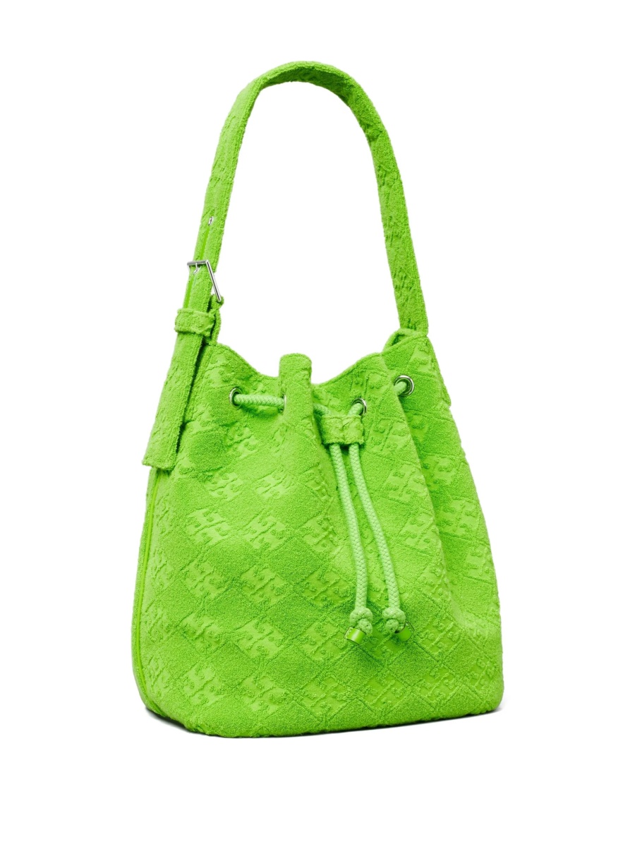 Geanta de mana Tory Burch verde din elastan si piele - Img 3