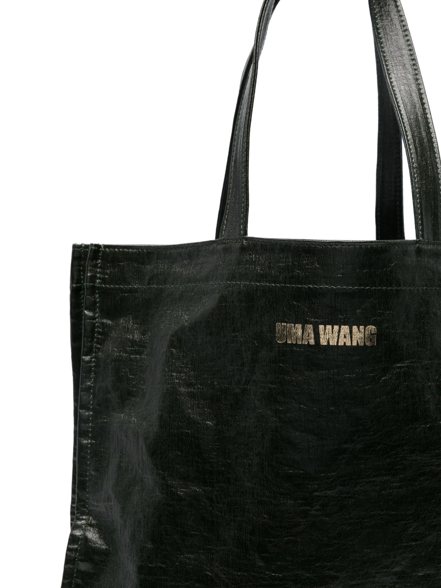 Geanta de mana UMA WANG verde din material textil - Img 4