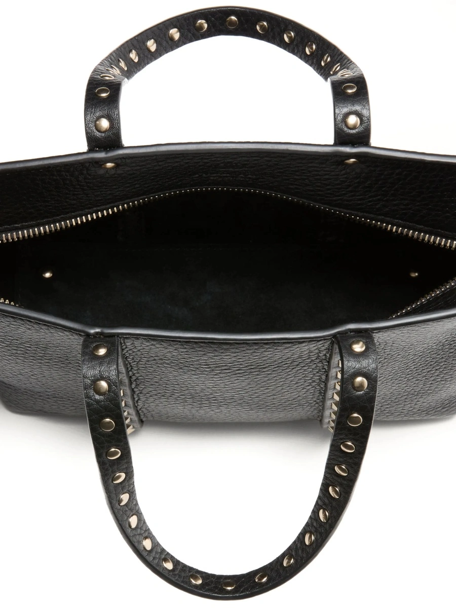 Geanta de mana Valentino Garavani Rockstud neagra din metal si zamak - Img 5