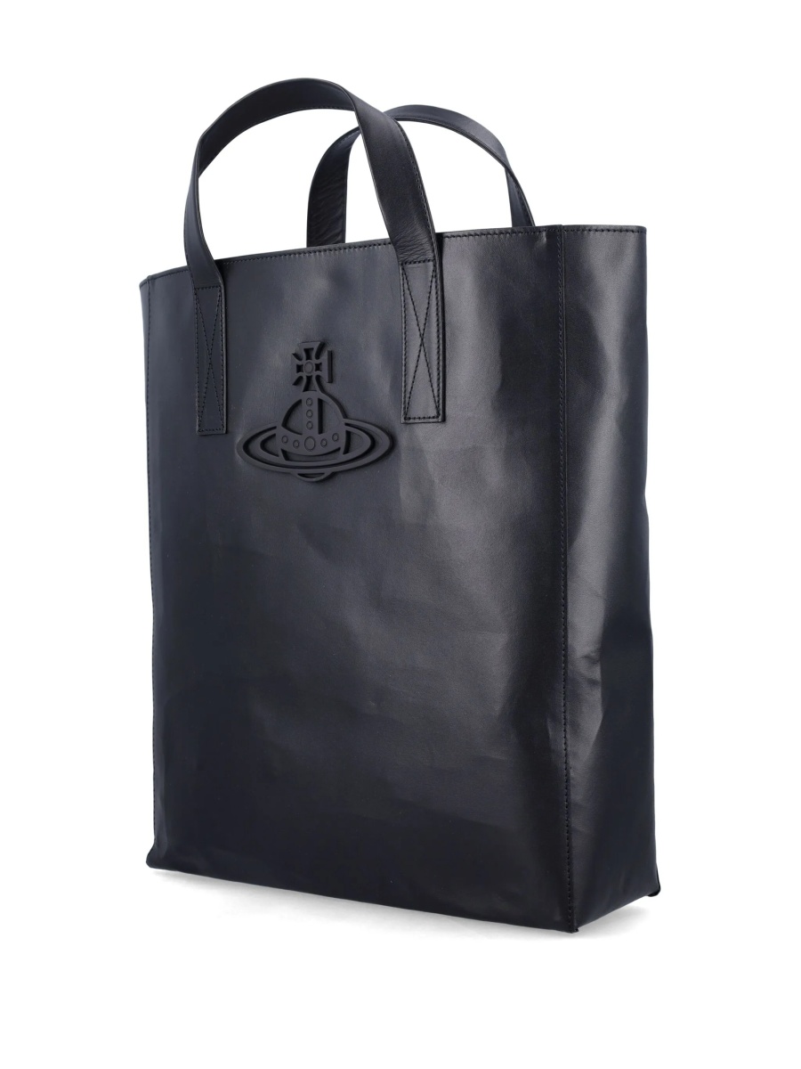 Geanta de mana Vivienne Westwood albastra din piele - Img 3