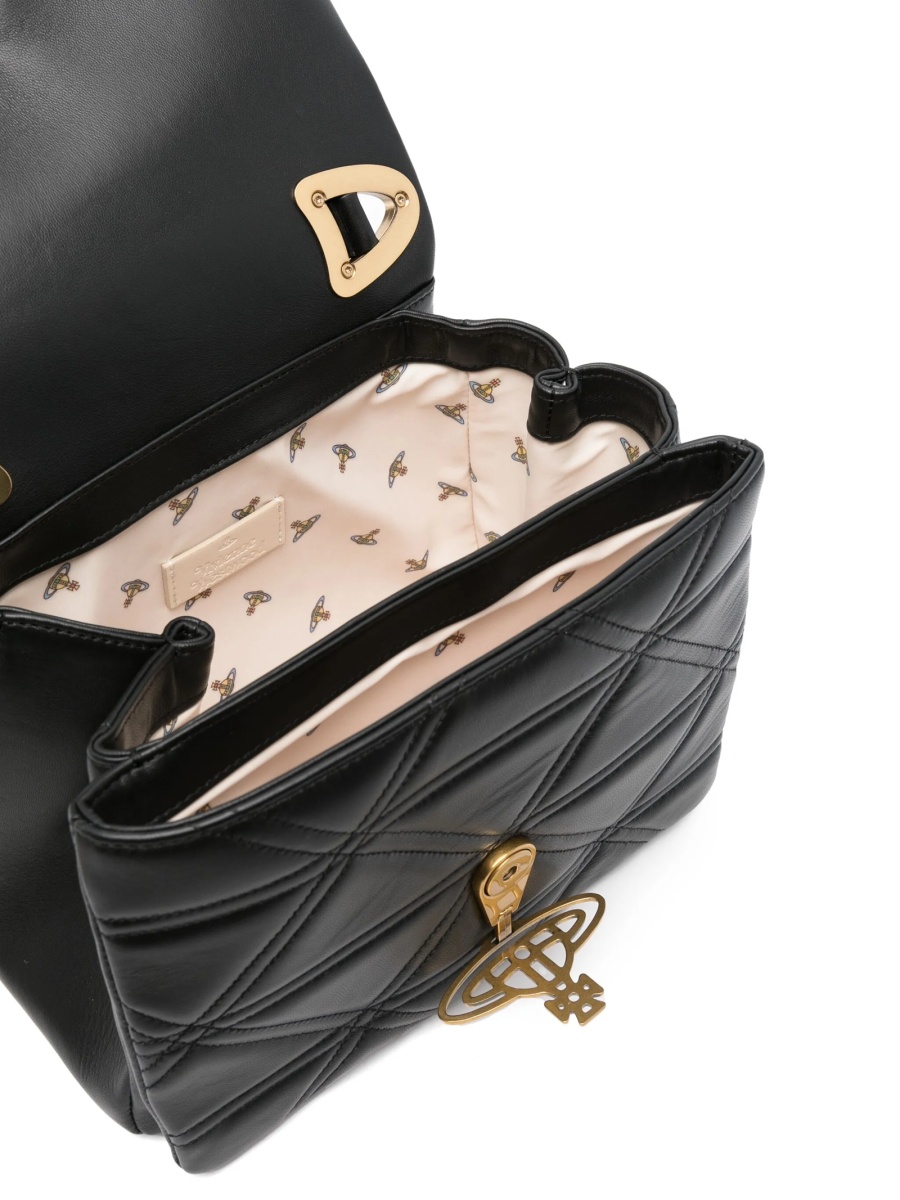 Geanta de mana Vivienne Westwood neagra din piele - Img 5