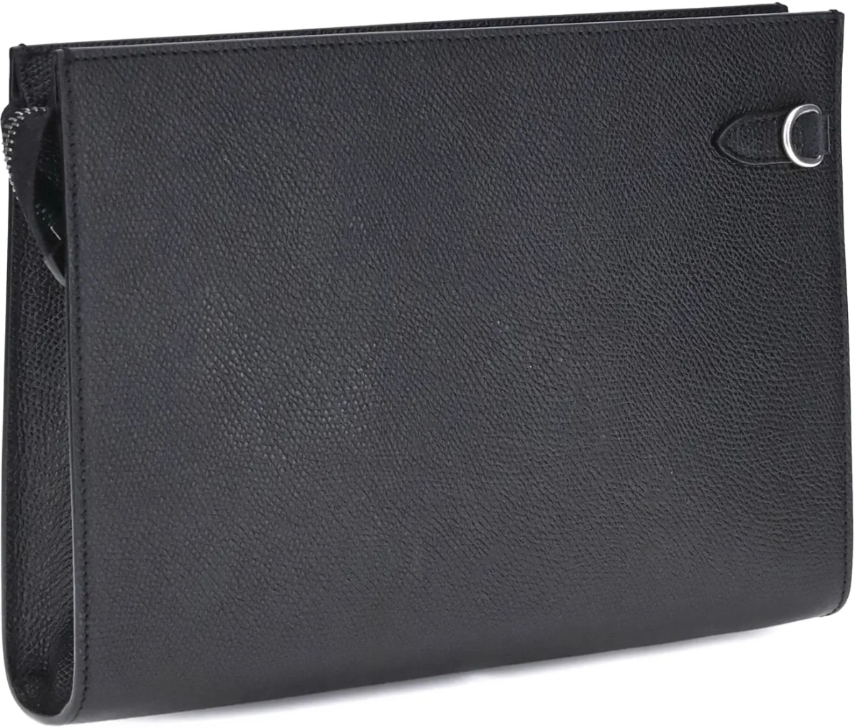 Geanta de mana VLogo Signature grained calfskin Pouch - Img 3