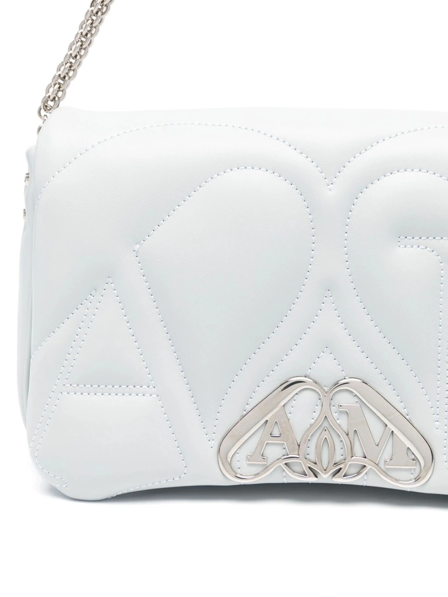 Geanta de umar Alexander McQueen gri din piele - Img 4