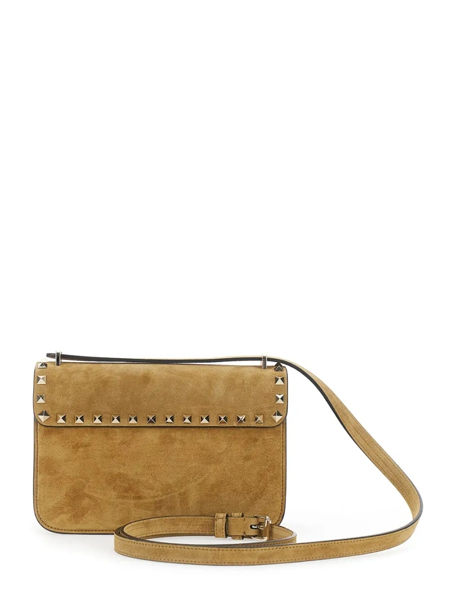 Geanta de umar Beige Crossbody bag with Envelope Design and Rockstud Decoration in Suede for Women - Img 2