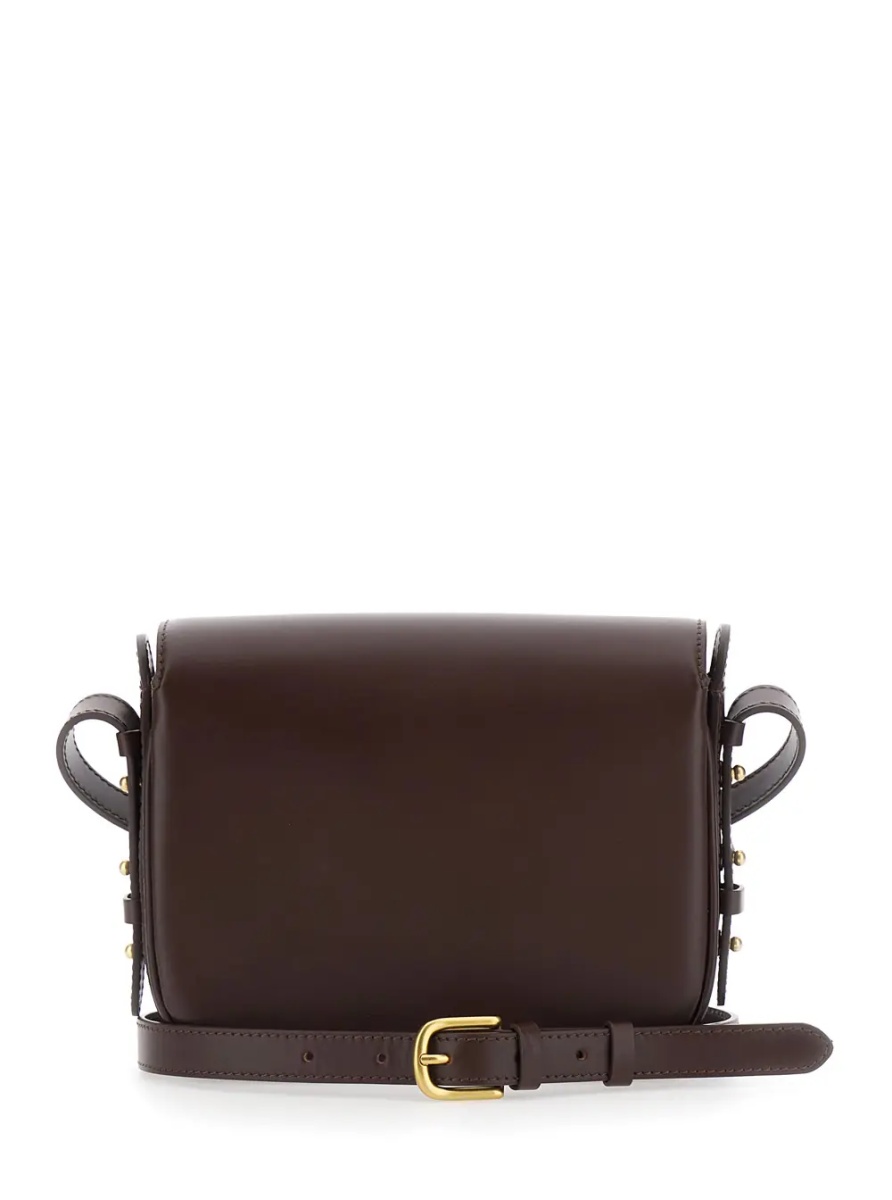 Geanta de umar 'Bellissima Mini' Brown Crossbody bag with Logo Plate on the Front in Leather for Women - Img 2