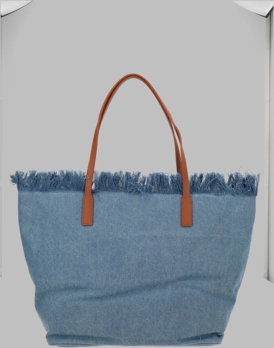 Geanta de umar Borsa "City" In Denim Con Frange - Img 2