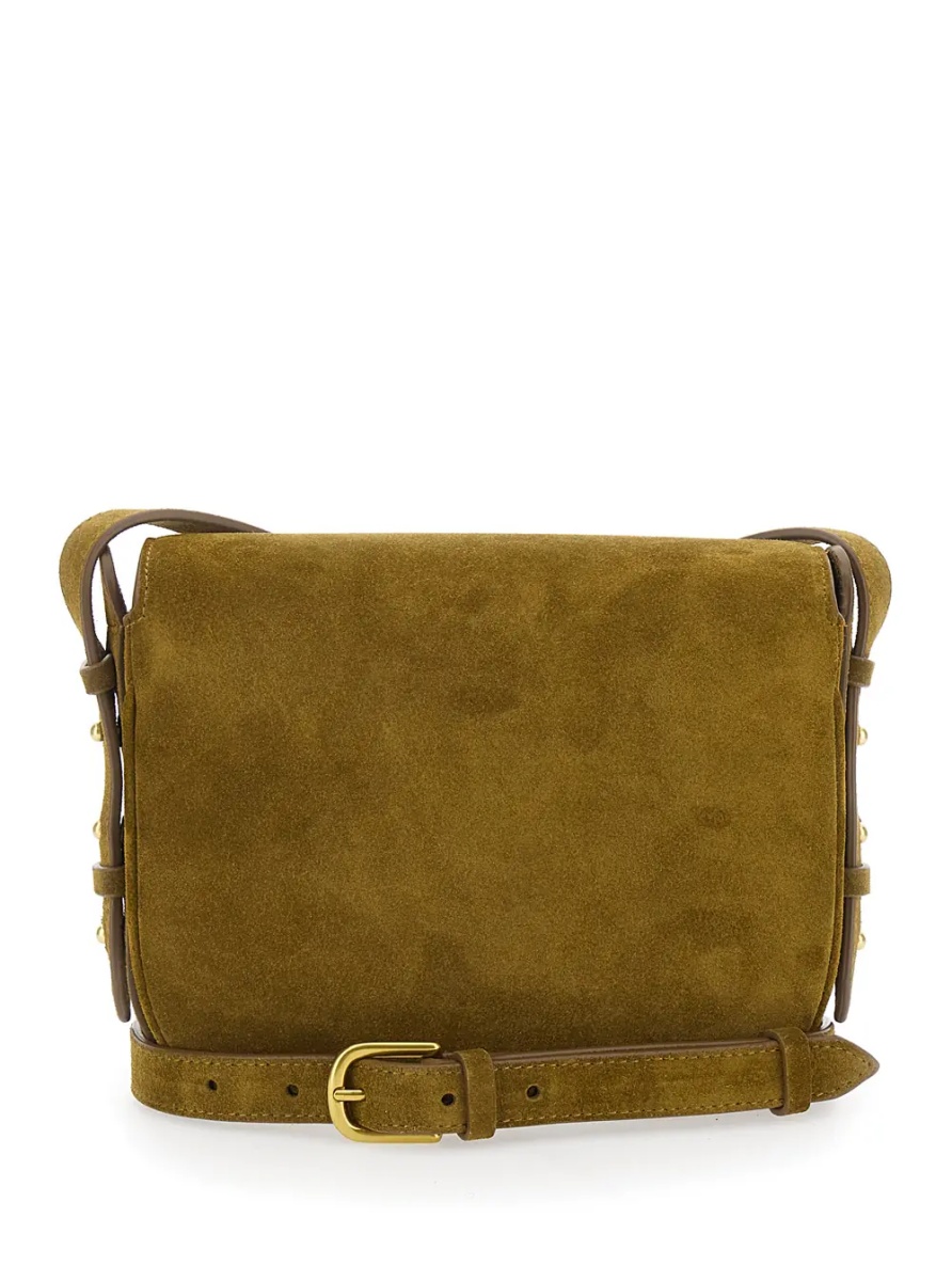 Geanta de umar Crossbody bag "BELLISSIMA MINI" with Flap Closure in Green Leather for Women - Img 2