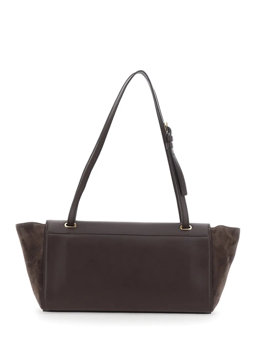 Geanta de umar Crossbody bag in suede and smooth leather with brown details for women - Img 2