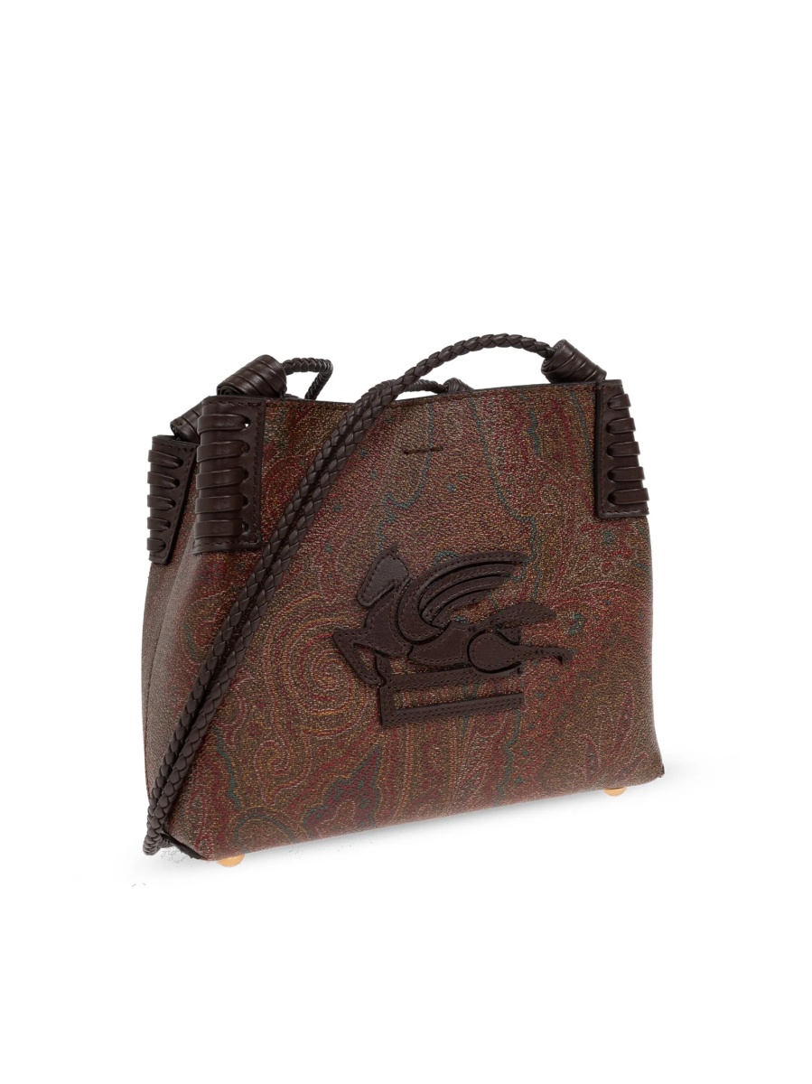 Geanta de umar ETRO maro din material textil - Img 4